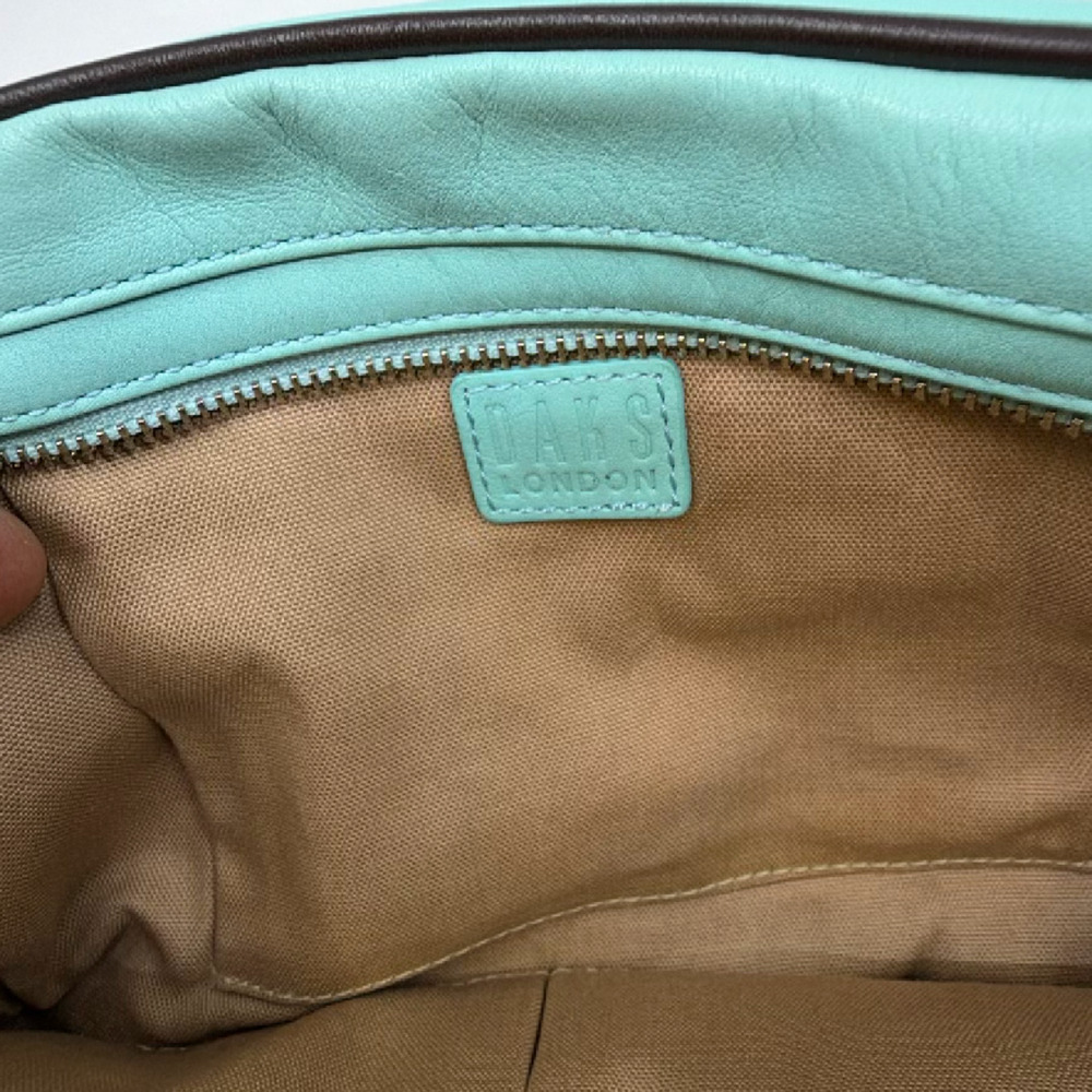 DAKS Boston Blue Leather Handbag - Picture 6 of 8